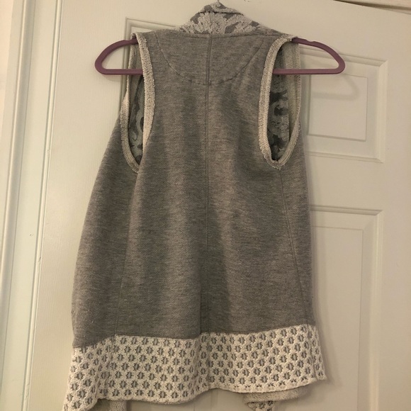 Anthropologie Gray Lace Vest - Picture 3 of 3